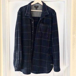 CPO Navy Blue Flannel Shirt Jacket Button Down
